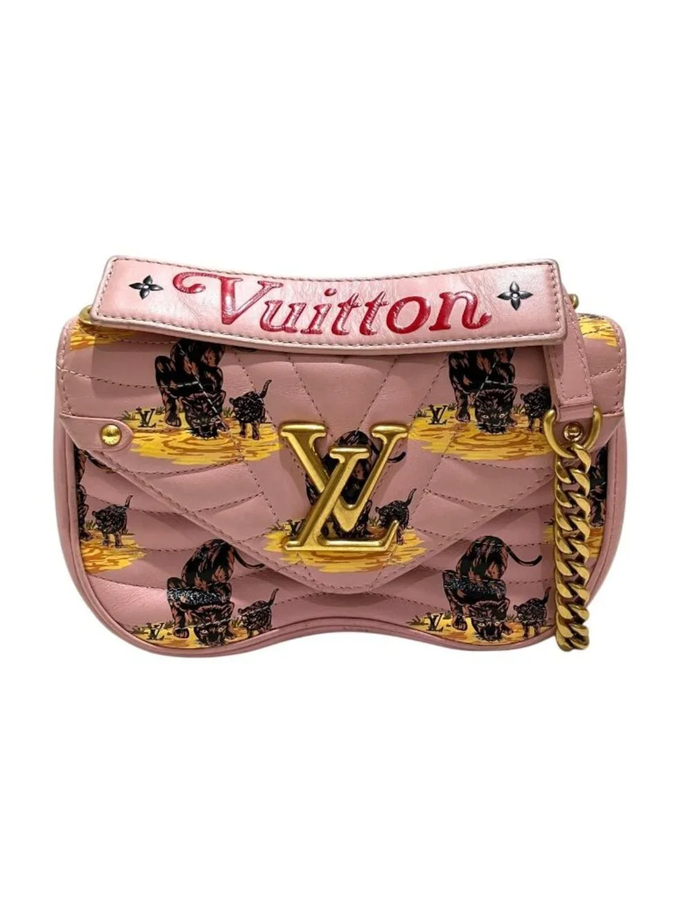 Louis Vuitton Chain Back PM New Wave Shoulder Bag Quilted Calfskin